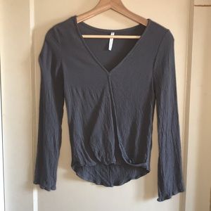 Grayson Threads crinkle texture faux wrap top